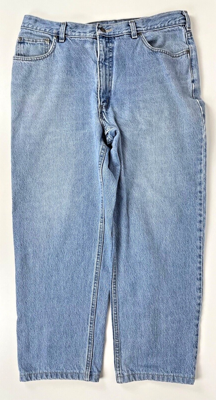 VTG Mexico Lands' End Square Rigger Light Wash Jeans Men Size 36R (35Wx 27L) J2